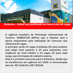 EMBRATUR: Edital será publicado em breve!